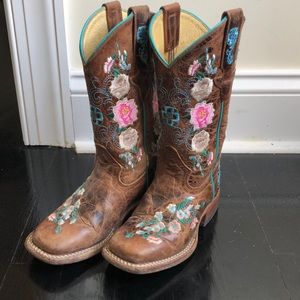 Macie Bean Floral Toddler Leather Boots